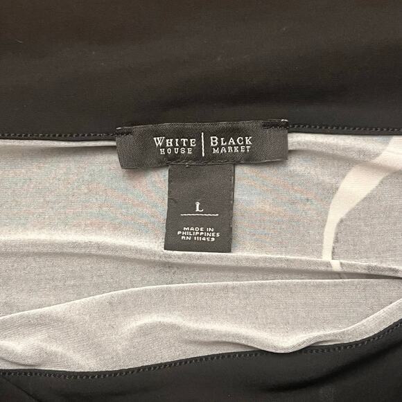 WHBM Black Floral Cowl Neck Dress L - Picture 6 of 9